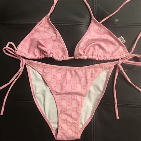 gucci green pull strings|Gucci flower bikini.